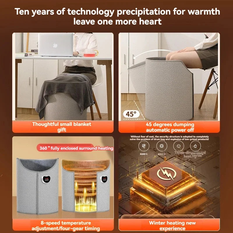 🦶🔥 Calefactor Eléctrico para Pies y Piernas – Alfombra Térmica de Escritorio